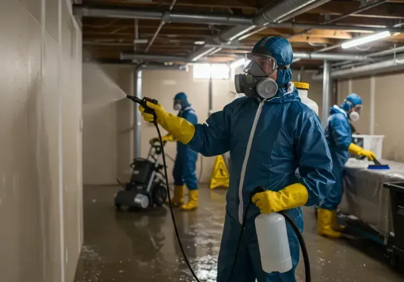 Basement Sanitization and Antimicrobial Treatment process in Center Harbor, NH